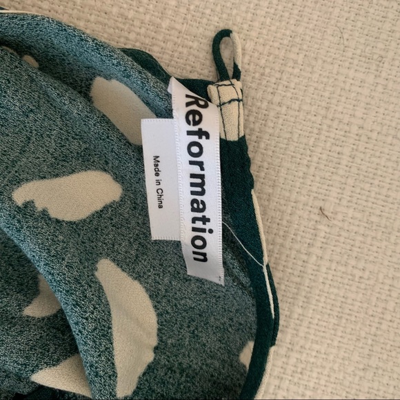 WORN ONCE Reformation Green Splatter Sigmund Dress - Picture 3 of 5